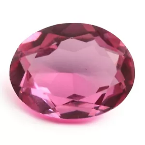 Large antique Czech hand cut pink oval faceted glass rhinestone 20x15mm - Picture 1 of 3