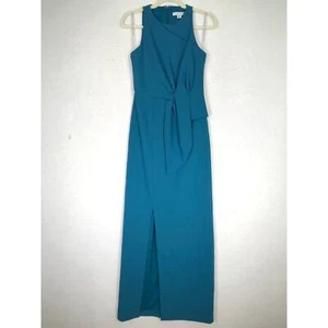 Kay Unger Dress Women 0 Blue Gown Wrap Column Megan Formal Wedding Cocktail READ - Picture 1 of 12