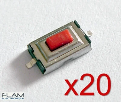 20x Micro switch rupteur 3,5 x 6 x 2,5mm Button Touch switch Contact SMD 2 pins - Photo 1/4