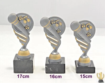 EIGENMARKE Musik-Gesang-Karaoke Trophäe / Pokale Resin auf Marmorsockel mit Beschriftung
