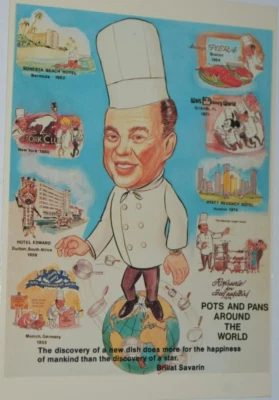 VINTAGE, CHEF POSTCARD "POTS and PANS AROUND The WORLD - Beef," Brand New - Image 1 of 3