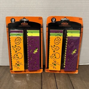 Halloween Kunststoffschablonen für gruseligen Spaß 2 Sets mit 12 - Bild 1 von 4