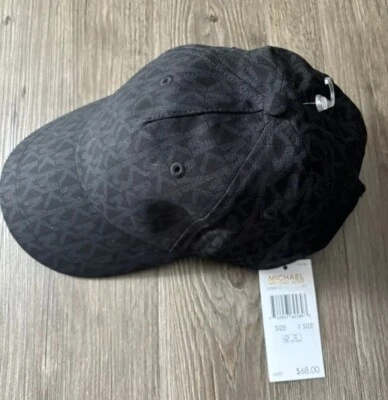 $68 Michael Kors Unisex MK Logo Baseball Hat Cap Black Grey One Size NWT - Image 1 of 4