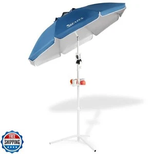 Seazul 6.5ft Sun Shade Umbrella, Portable Umbrella with Stand for Sports, Adj - Picture 1 of 5