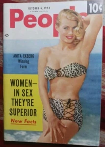 1955 Mini Magazine PEOPLE TODAY Anita Ekberg Sexy Bathing Suit ~ Siam Story - Picture 1 of 10