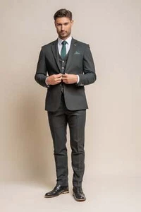 Mens Cavani Furious Olive Green 3 Piece Suit Tailored Fit Wedding Fashion Suit - Picture 1 of 6