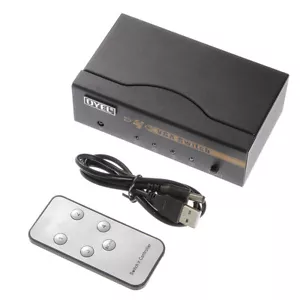 VGA SVGA Monitor Switch Video Selector Box 4 Port 4 In 1 Out PC TV & IR Remote - Picture 1 of 5