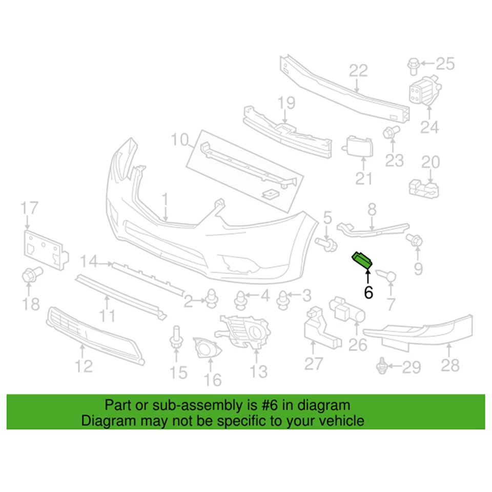 Espaciador de parachoques derecho pasajero delantero original OEM para Acura TSX 09-14 71193TL0G00 Foto 1 de 1