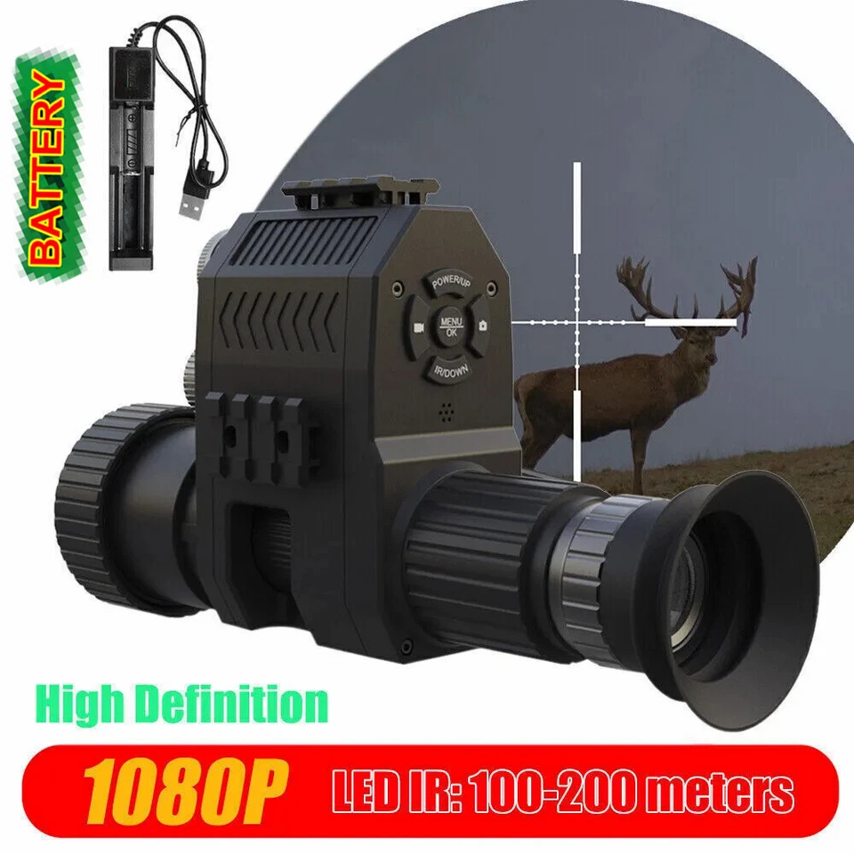 Megaorei NK007 Plus 1080P HD Monocular Attachment Night Vision Scope Hunting Cam - Image 1 of 4