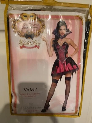 Nuevo Disfraz Vampiro Victoriano Vampiresa Condesa Adulto Talla Grande Vestido Cuello Más Foto 1 de 4