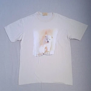 The Mountain Mens Vintage T-Shirt Size M Polar Bear Cub Short Sleeve Crew Neck - Picture 1 of 16