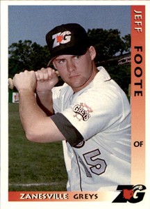 1996 Zanesville Greys Grandstand #10 Jeff Foote St Paul Park Minnesota MN Card