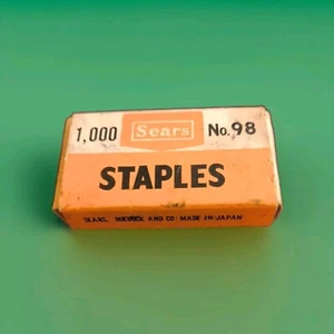 Vintage Sears Number 98 Staples Box Of 1000 - Picture 1 of 4