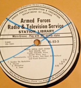 RADIO SHOW: AFN 52-3 "BOSSA NOVA JAZZ SAMBA" BUD SHANK RALPH PENA, CLARE FISCHER - Picture 1 of 2