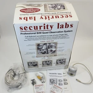 Security Labs SLM422 Monitor 4 Quadrant 12" Black & White CRT Camera S-Video New - Picture 1 of 20