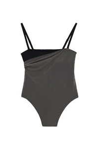 Calvin Klein Bodysuit Women's XS Grey & Black Micromesh Heron Preston Collection - Picture 1 of 1