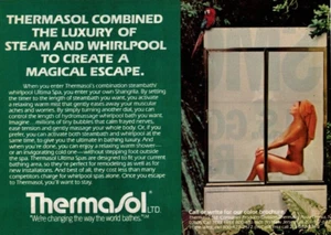 1982 Vintage Print Ad ThermaSol Combined the Luxury Steam Whirlpool Lady Towel - Picture 1 of 2