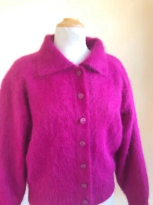 CHAQUETA SUÉTER VENESHA ROSA S M Esponjosa PESADA Difusa WOW 80% ANGORA Forrada Diseñador Foto 1 de 4