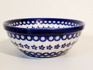 Boleslawiec Polish Pottery Bowl Zaklady Flowering Peacock Handmade Poland 8" - Picture 1 of 8