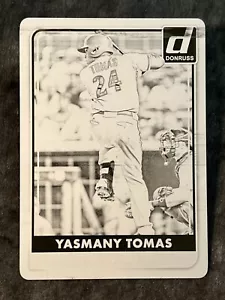 2016 Donruss BLACK PRINT PLATE Yasmany Tomas 1/1 - Picture 1 of 2