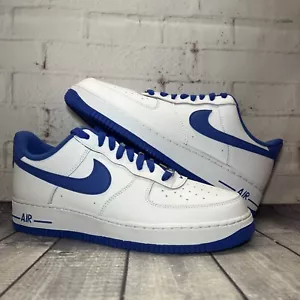 Nike Air Force 1 ‘07 Low White Blue Shoes DH7561-102 Men’s Size 11 NEW - Picture 1 of 12