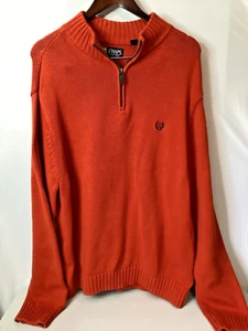 VTG Chaps 1/2 Zip Knit Sweater Orange Men’s Size XXL - Picture 1 of 9