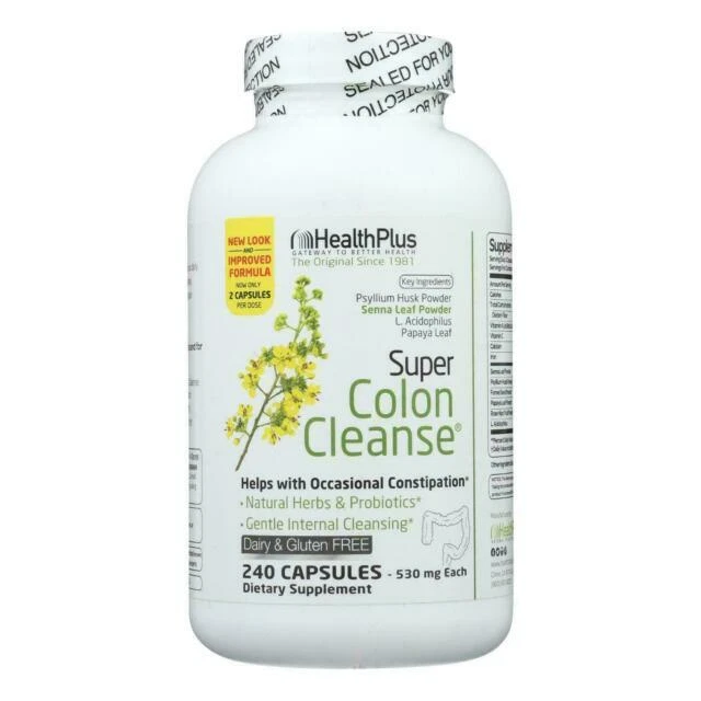 Health Plus Super Colon Cleanse Capsules - 240 Count