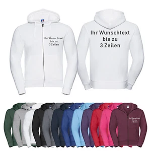 Russell Hoodiejacke Kapuzenjacke auf Brust + Rücken bestickt 14 Farben Gr XS-4XL - Bild 1 von 5