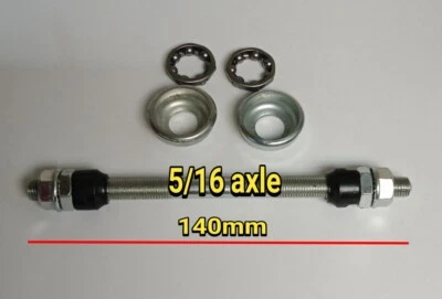 NEW*Kit* 5/16 Front Wheel Bicycle Axle 140mm with Bearings & Cups - Image 1 of 3