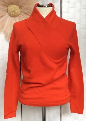 Suéter Pullover Reiss Mezcla Lana-Cachemira Rojo Cuello Cruzado Talla M - FXB Foto 1 de 4