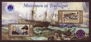 ISLA DE MAN 2005 MANXMEN EN TRAFALGAR MINIATURA HOJA FINA USADA - Imagen 1 de 1
