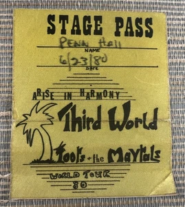 Third World Toots & The Maytals 1980 Cloth Backstage Pass Arise In Harmony Tour - Picture 1 of 2