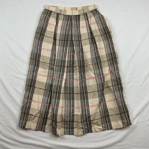 Vintage Austin Hill Skirt Womens Size 10 Plaid Wool Blend Midi Cottagecore - Picture 1 of 11