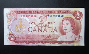 1974 CANADA 2 DOLLARS AU/XF BANKNOTE Lawson/ Bouey Bank of Canada Note - Picture 1 of 2