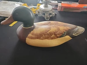 Vintage Signed Thomas Chandler 1985 RARE Wood Duck Decoy Big Sky Carvers MT - Picture 1 of 6