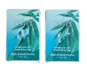 Bath and Body Works Rainkissed Leaves Soap Lot of 2 Bars. 4oz Total Travel - Picture 1 of 4