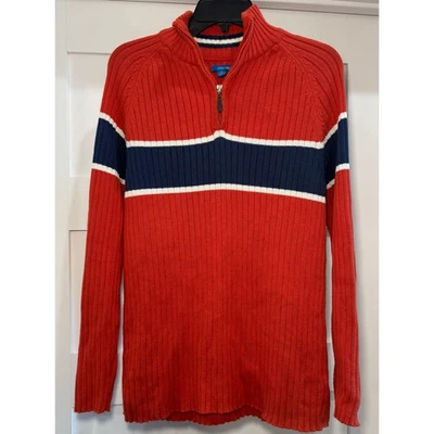 Suéter Vintage Greendog Cottage Core Y2K Años 90 1/2 Cremallera Naranja Azul Para Hombre Talla XL Foto 1 de 4