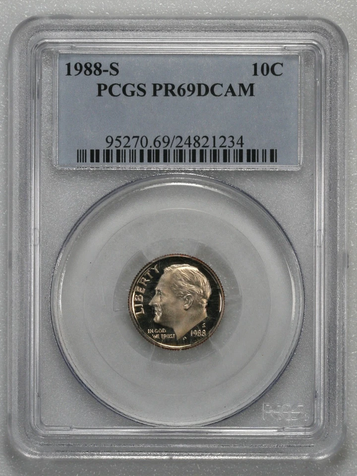 1988 S Proof PCGS PR69 DCam Roosevelt Dime 10C US Coin CN-Clad - Image 1 of 3