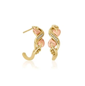 Welsh Clogau 9carat Yellow & Rose Gold Diamond Tree Of Life Earrings RRP £850 - Picture 1 of 1