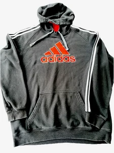 Adidas Herren Schwarz 3 Weiß Gestreift Pullover Hoodie Adidas Logo Gr. 2XL - Bild 1 von 6