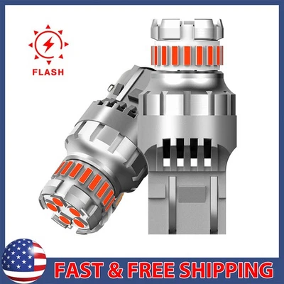 2 piezas7443 7444 Bombilla Roja LED Freno Trasero Parada Luz de Estacionamiento 7440 T20 Lámpara Brillante Foto 1 de 4