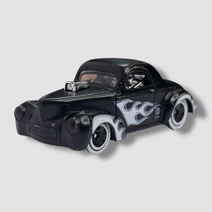 Hot Wheels 41 Willys negro satinado HW Flames 1:64 2021 suelto usado - Imagen 1 de 8