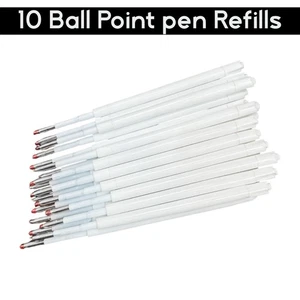 10pcs Ballpoint Pen Refills Black Ink Medium Tip Lead Press Pens Office School - Picture 1 of 9