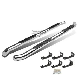 Fit 07-19 Silverado/Sierra Crew Cab Chrome 3" Side Step Nerf Bar Running Board - Picture 1 of 5
