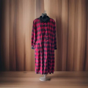 J G Hook Vintage Plaid Old Money Christmas Dress Women’s Large E4 - Picture 1 of 6