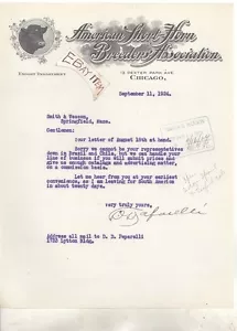 1924 Chicago ILLinois D. PAPARELLI American Short Horn Breeders CATTLE LIVESTOCK - Picture 1 of 1
