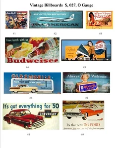 Billboards Lionel Marx Flyer Model Trains (O, 027, S & Custom) - Picture 1 of 6