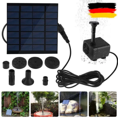 1.5W SolarSolarpumpe  Springbrunnen Fontäne Gartenbrunnen Teichpumpe Wasserspiel - Bild 1 von 4