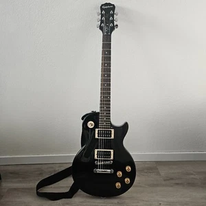 Epiphone Les Paul 100 Ebony E-Gitarre Schwarz + Gitarrenkoffer Case Koffer - Bild 1 von 14