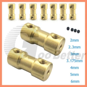 Brass Coupling Motor Coupler Model Boat Robot 6mm 5mm 4mm 3.17mm 3mm 2.3mm 2mm - Picture 1 of 9
